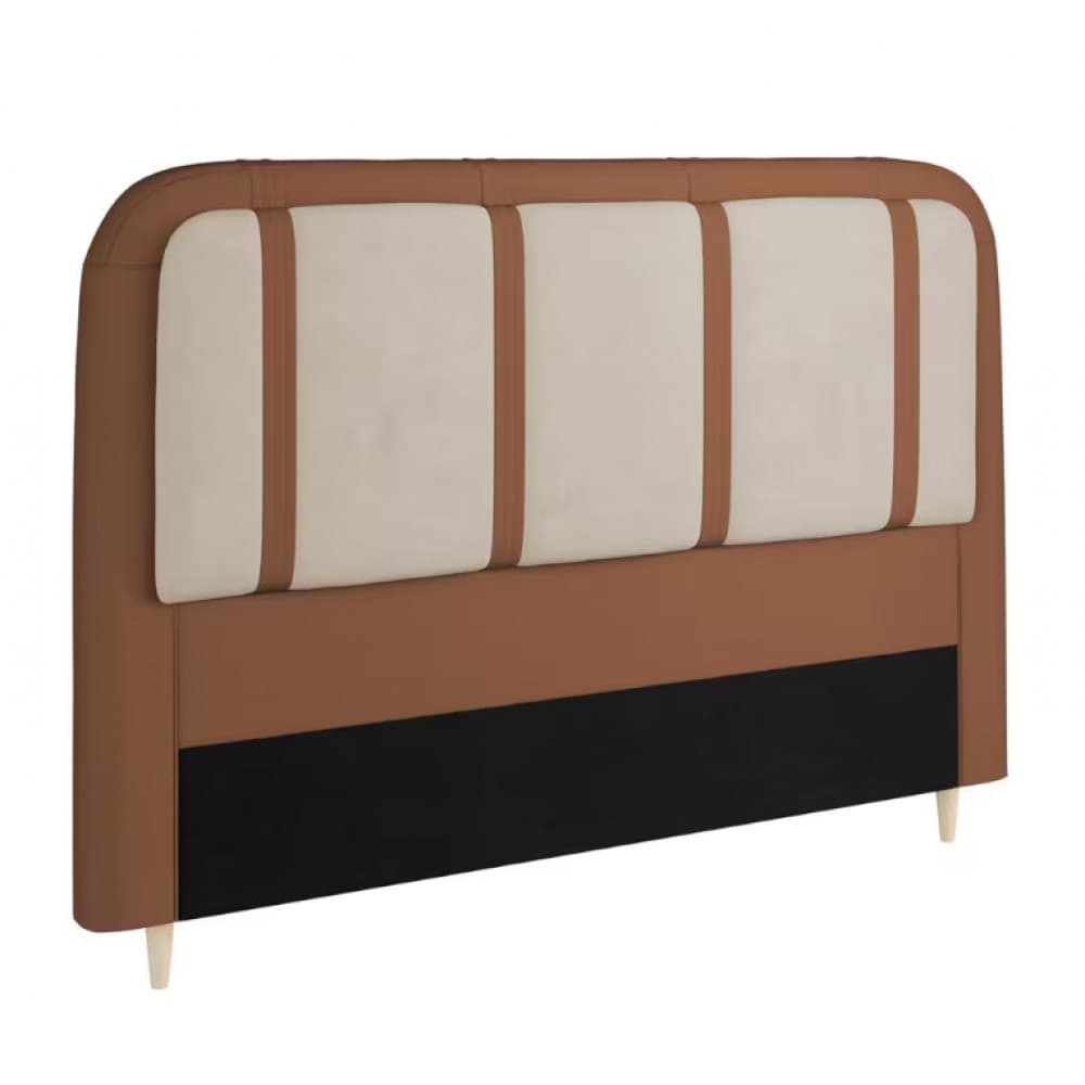 Cabeceira para Cama Box Queen Leon com Revestimento em Veludo e Corino Dobu
