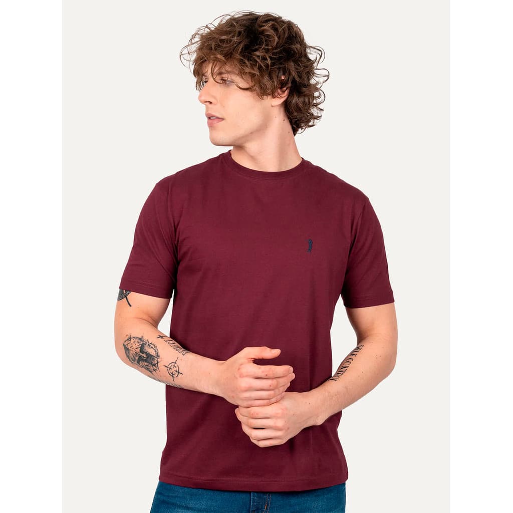 Camiseta Aleatory Masculina Navy Icon Original Bordô