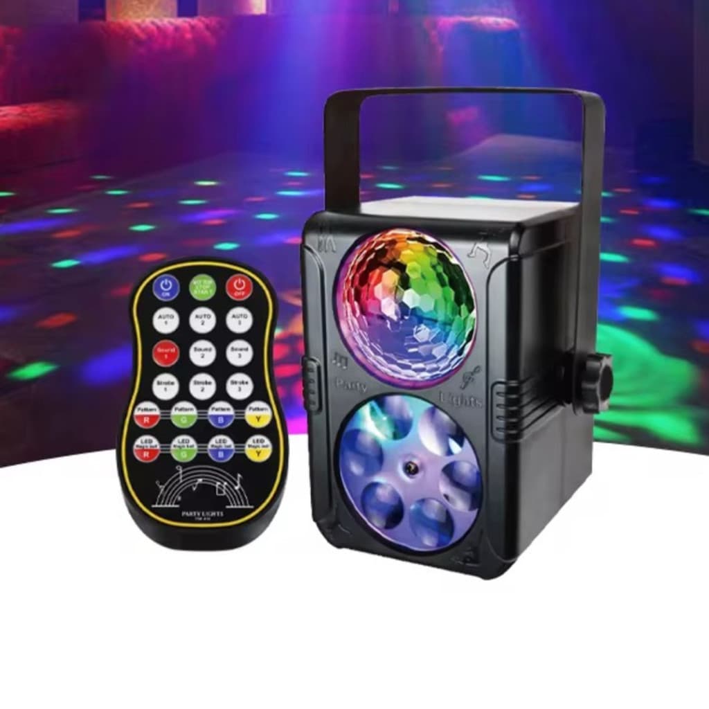 Luz de Palco LED 5 Cores Controle Remoto Ativado com Som Efeitos Visuais Para Festas Casamentos