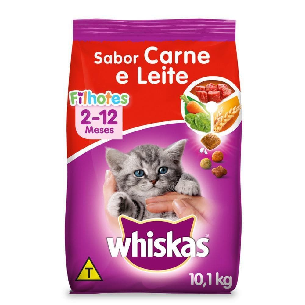 Ração Carne e Leite Gatos Filhotes 900 g Whiskas