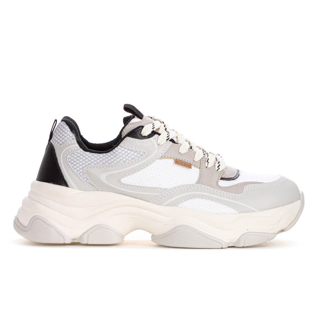 Tênis Anacapri Alexa Robusto Cinza Branco e Preto - Feminino