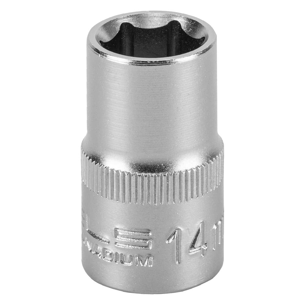 SOQUETE SEXTAVADO ENCAIXE 1/2POL., CRV, 14MM, 1PC // STELS