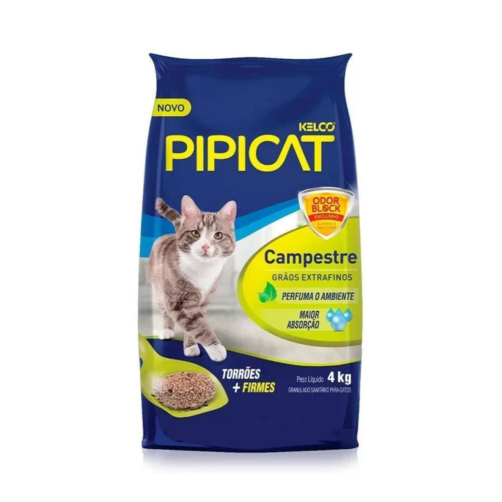 Areia Higiênica Campestre Grãos Extrafinos Kelco 4Kg Pipicat