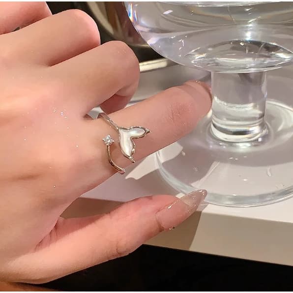 Anel Aberto BAMOER Para Mulheres Com Design De Cauda De Peixe Presente