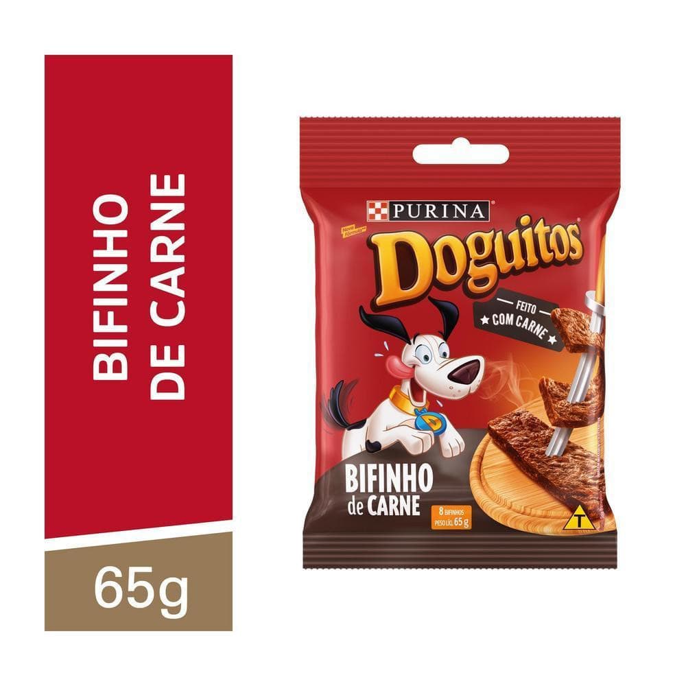 Petisco Bifinho de Carne Cães Adultos e Filhotes 65g Doguitos