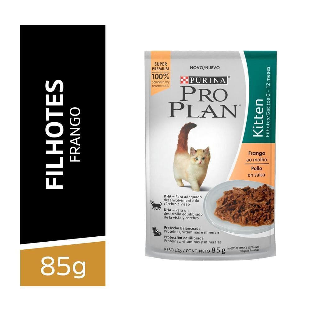 Ração Úmida Pro Plan Gatos Filhotes Frango ao molho 85g