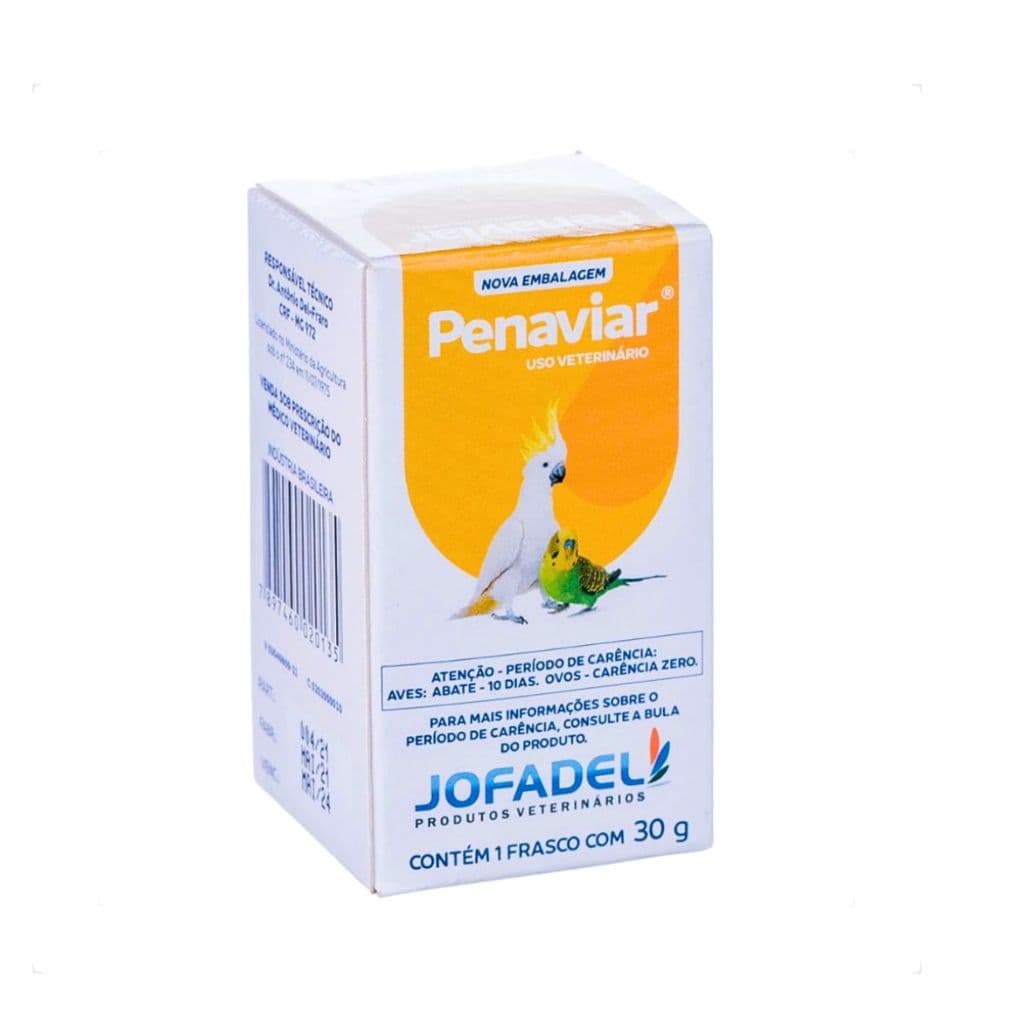 Penaviar Oral em Pó 30G Jofadel  Saúde do Pássaros e Aves