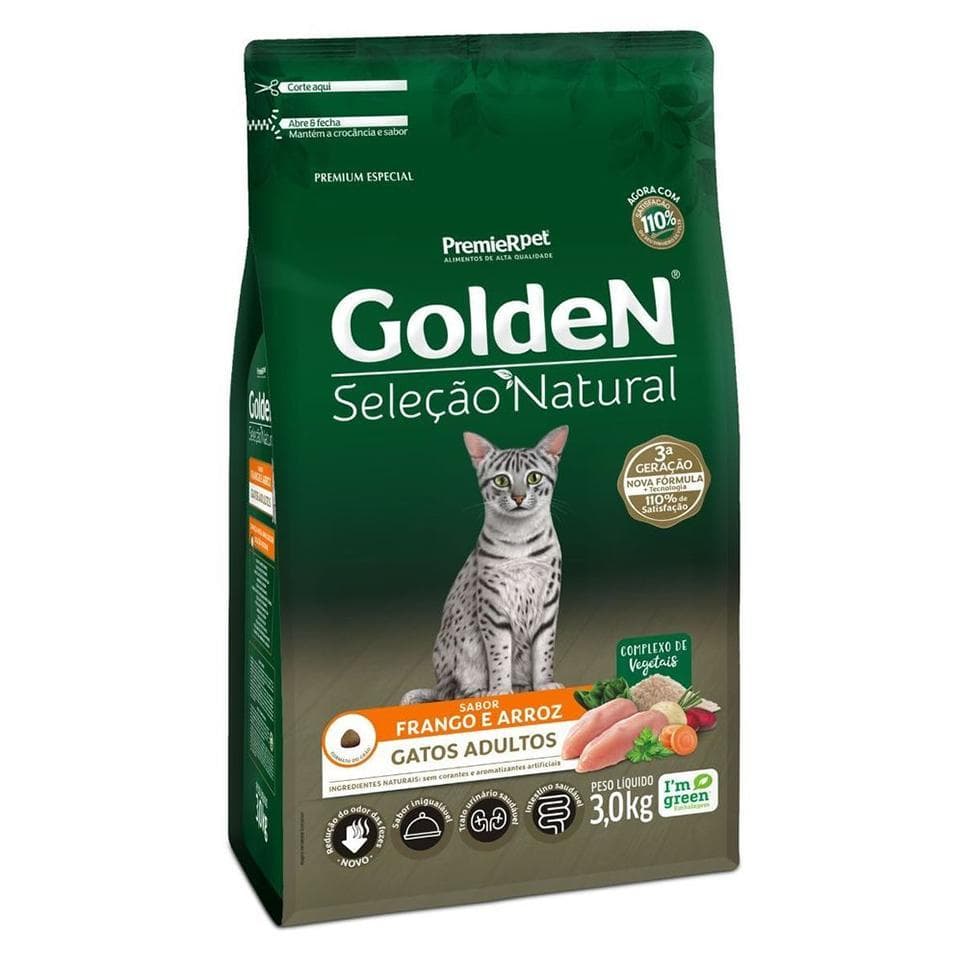 Ração PremieR Pet GoldeN Seleção Natural Gatos Adultos 3Kg