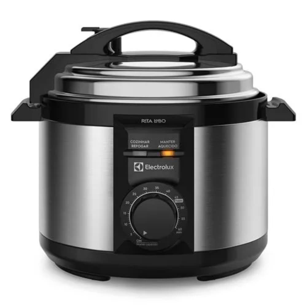 Panela de Pressão Elétrica Electrolux 3L Efficient Por Rita Lobo PCE15 Preta com Inox