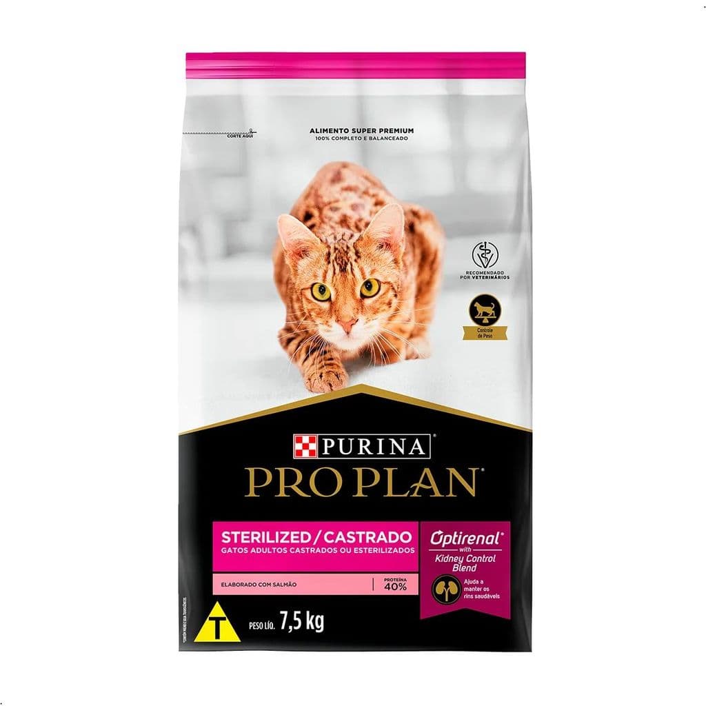 Ração Pro Plan Sterilized Gato Castrado Rins Saudáveis 7,5Kg