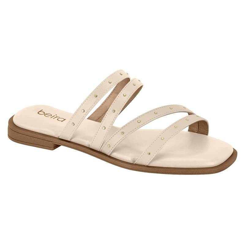 Sandalia Feminina Rasteira Flat Tiras Brilho Beira Rio Original