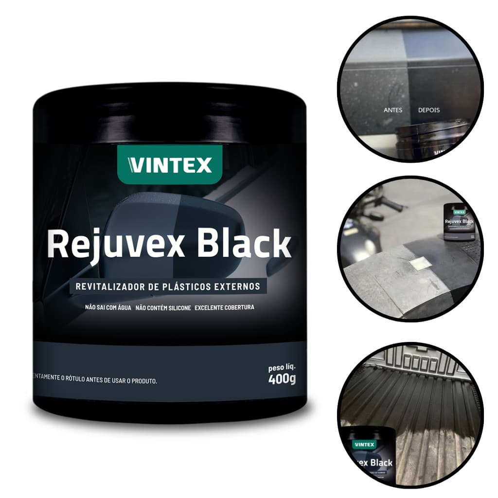 Revitalizador de Plásticos Externo Rejuvex Black 400g Vintex