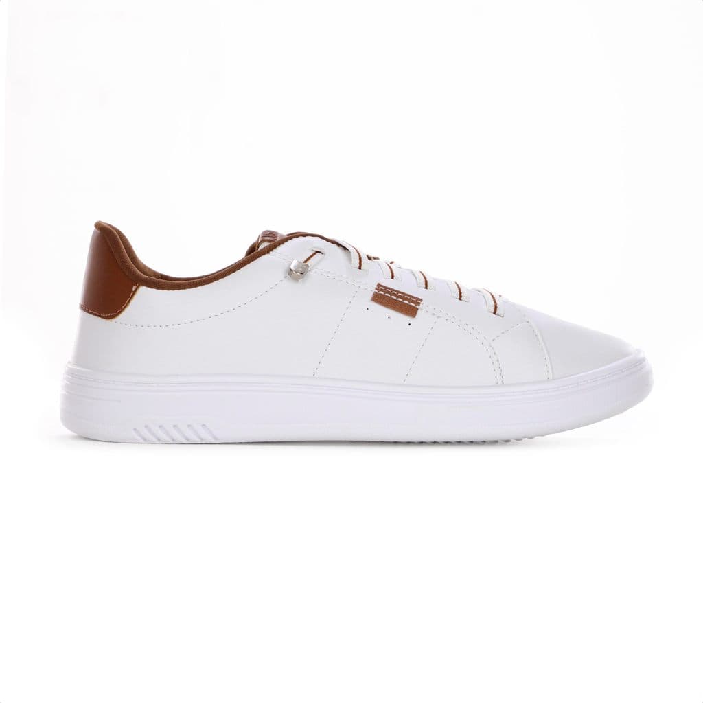 Tênis Anacapri Básico Branco e Marrom - Feminino