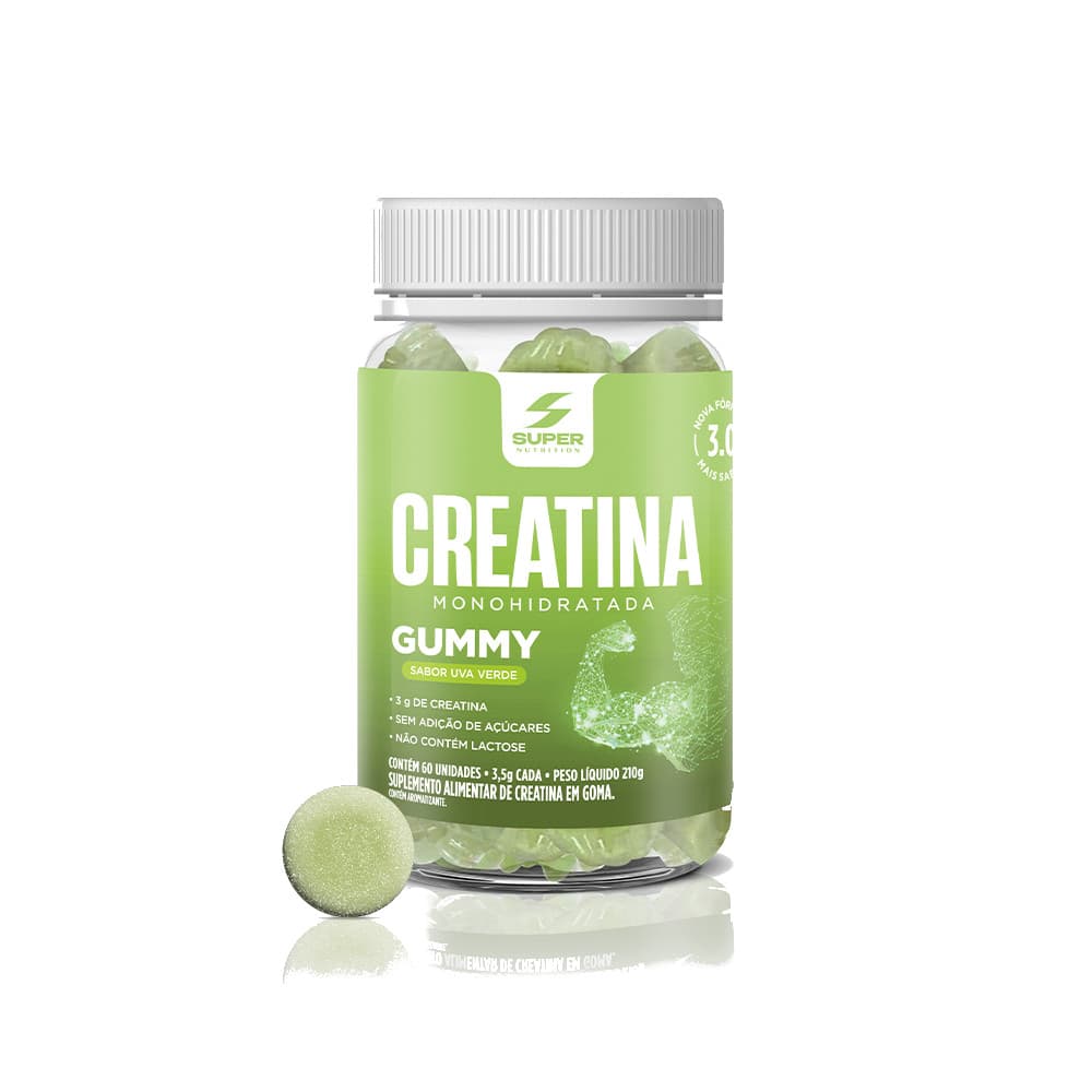Super Gummy Creatina Sabor Uva Verde (60 gomas)