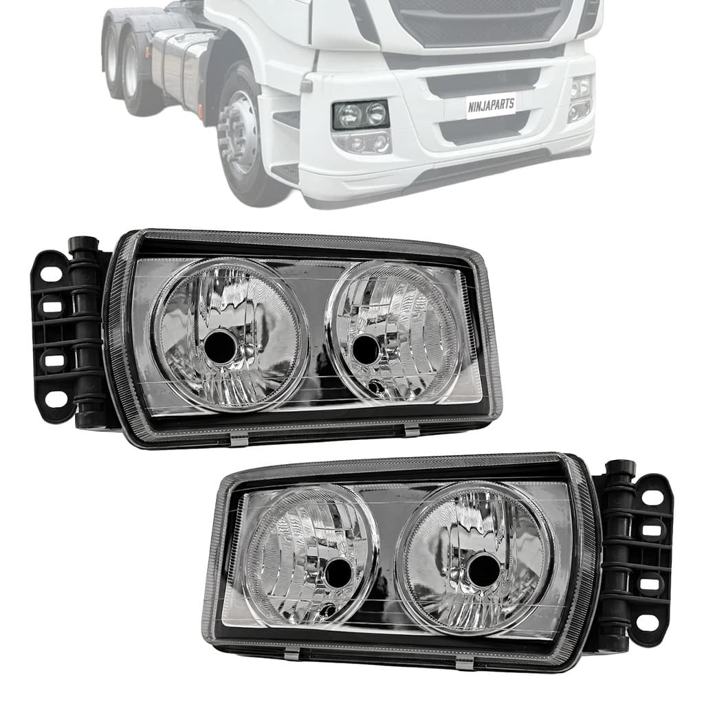 Par Farol Principal Compatível Iveco Stralis Tector Cursor 2006 2007 08 a 2018 Lado Direito Esquerdo