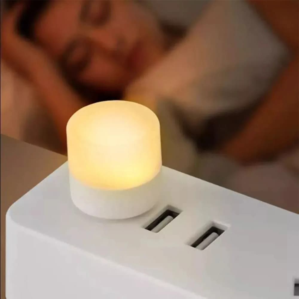 Mini Luminária LED USB 5V Portátil Branco Quente para Notebook Leitura
