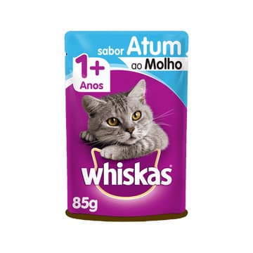 Whiskas Ração Úmida Sachê Atum ao Molho para Gatos Adultos 85g