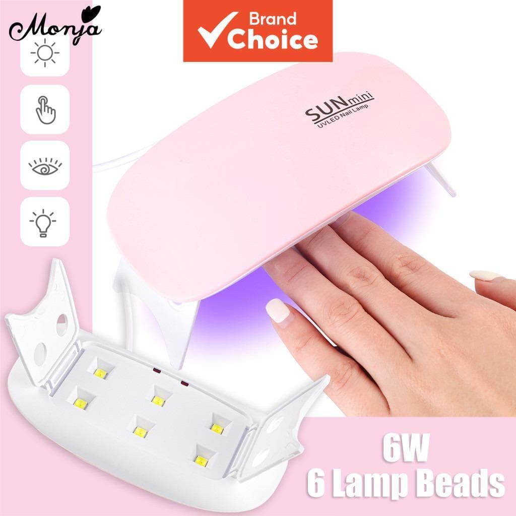 Conjunto de Arte de Unhas Monja Base UV Gel Curing Verniz SUN mini Rosa Branco 6W Secador LED UV Portátil Para