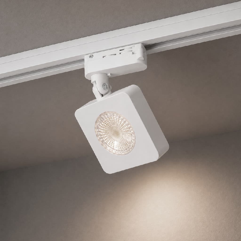Spot Led Para Trilho Authentic Nobby 10w 4000k Branco Neutro 110v/220v Quadrado Branco Cod: 910500571 Deluxe By Avant
