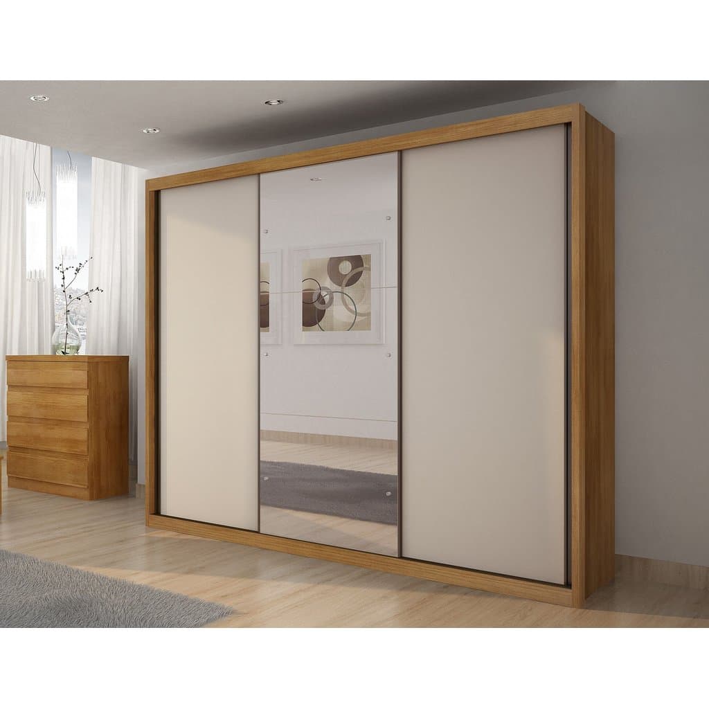 Guarda-Roupa Casal MDF Vegas 3PTS 6GAV com Espelho Fendi Cumaru Fendi
