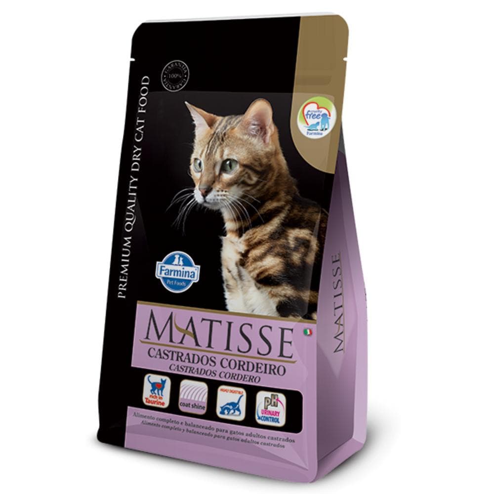 Ração Matisse para Gatos Adultos Castrados de Todas as Raças Sabor Cordeiro e Arroz 7,5Kg