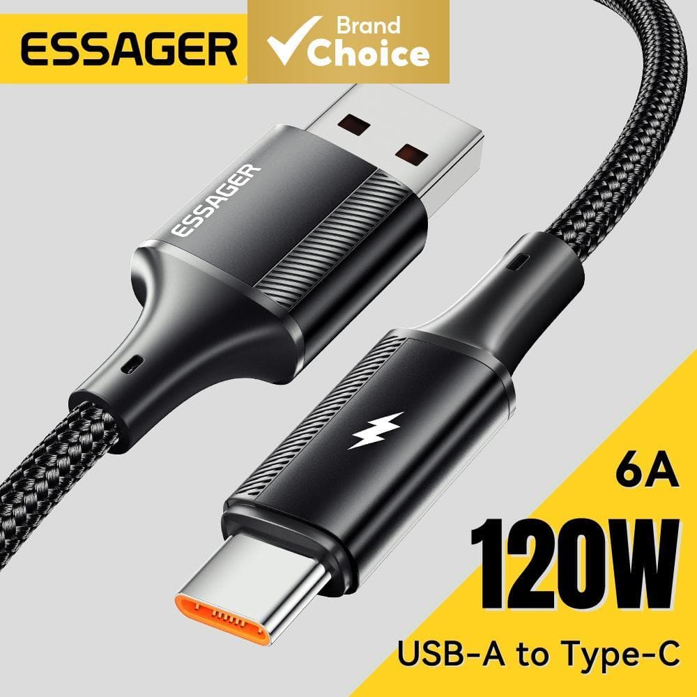 Essager Cabo USB Tipo C 120W Para Xiaomi 6A Cabo de Carregamento Rápido