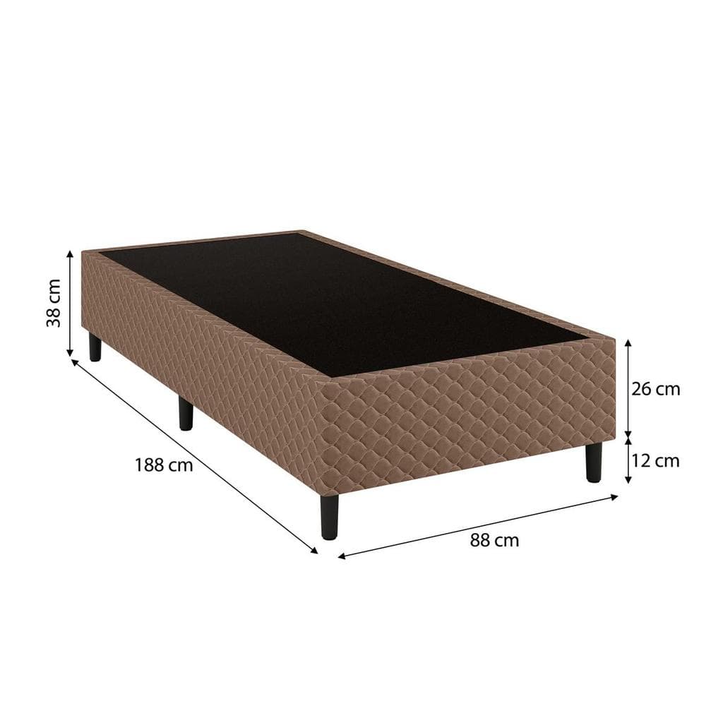 Base Cama Box para Colchão Solteiro 88x188cm Clio Marrom Umaflex