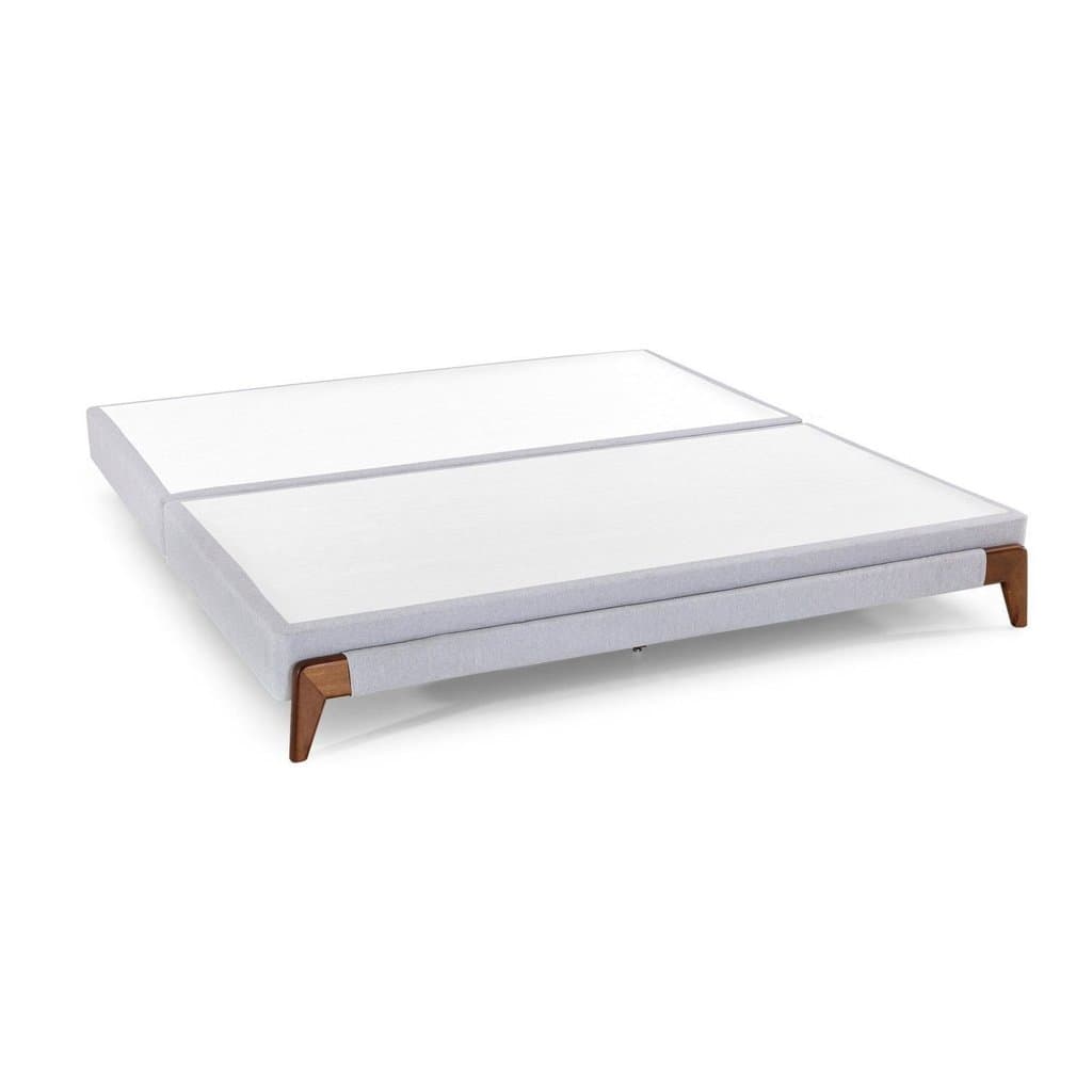 Base Box Queen Bipartida Linho 158CMX15CMX198CM Cairo Herval Cinza Claro Queen