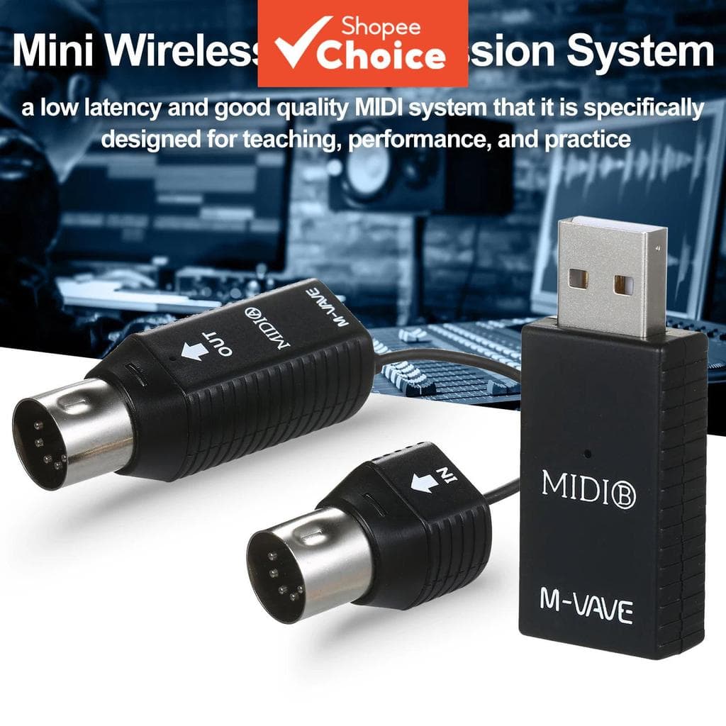M-VAVE MS1 Adaptador MIDI Wireless Plug and Play para Dispositivos com MIDI
