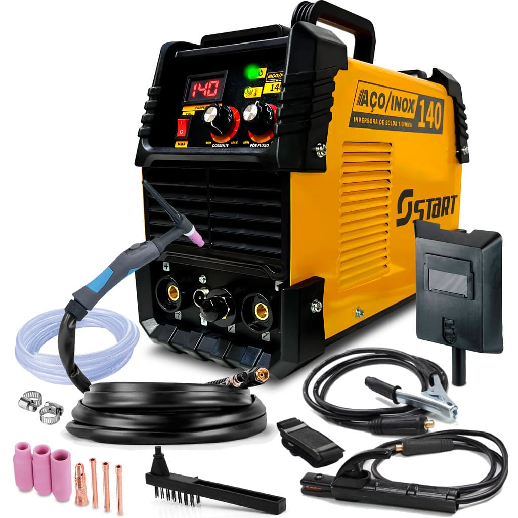 Maquina Inversora Solda 140a Mma Tig Aço Inox Cobre Titânio