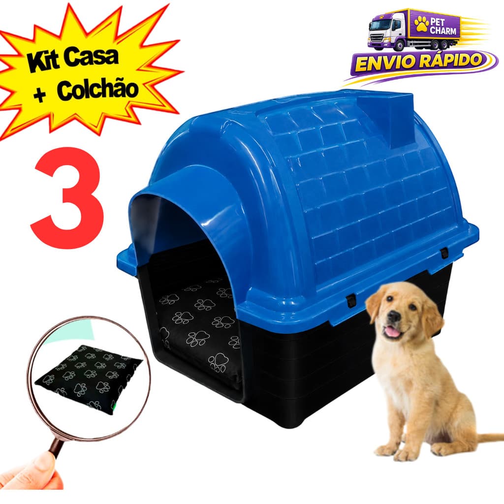 Casa Casinha Pet Cachorro N3 + Caminha Para Cachorro Casinha Para Cachorro Caminha de Cachorro