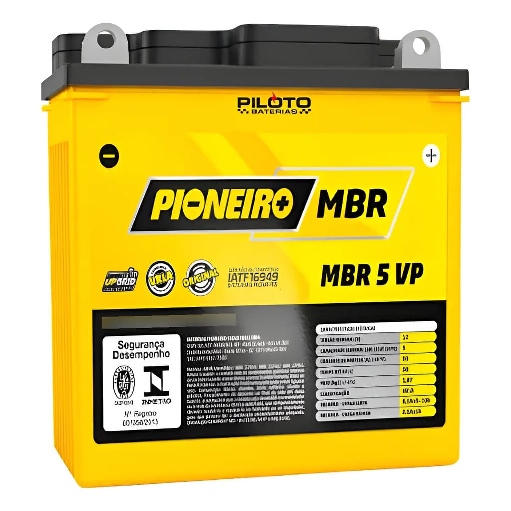 Bateria Moto Pioneiro 5vp 5ah Crypton Hunter 90