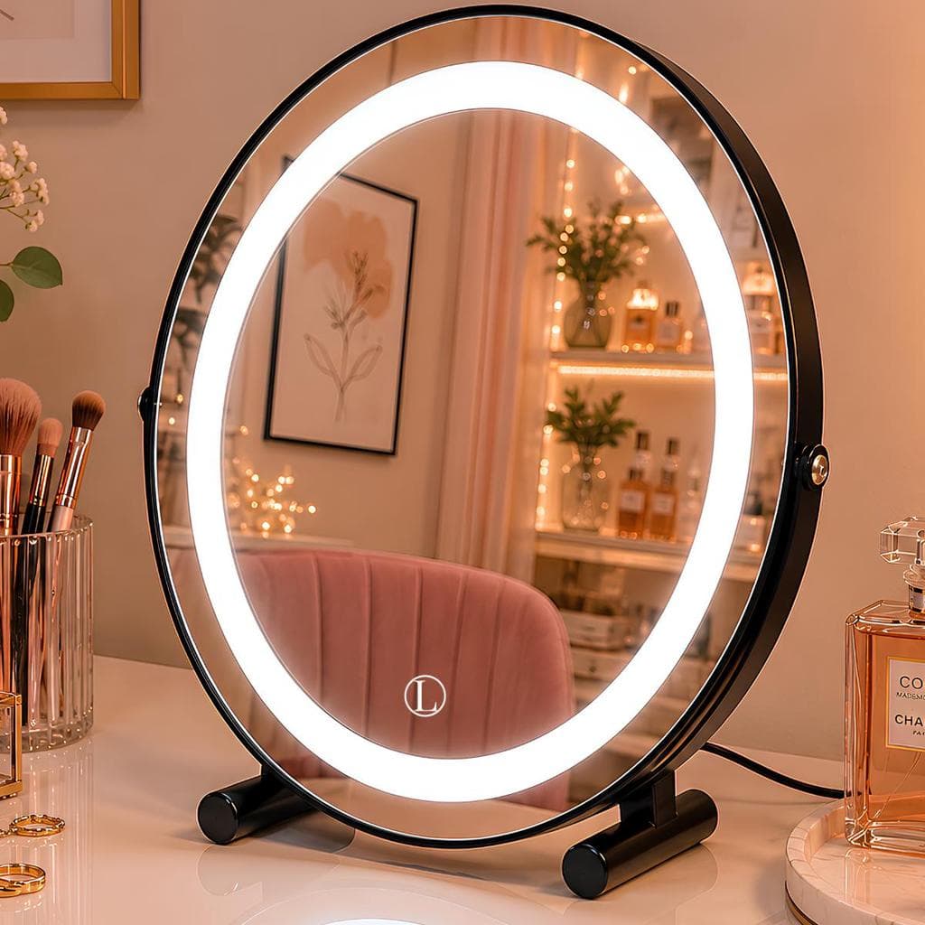 Espelho Lopazzi de Mesa para Maquiagem com LED 3 Tons Touch Penteadeira Decorativo