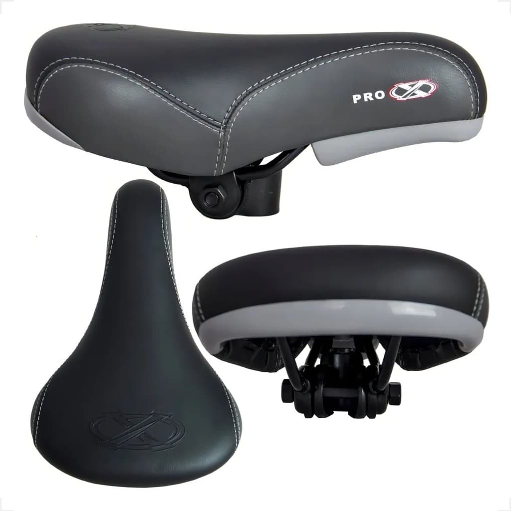 Banco Selim Pro X GW709 Gios DDK Wheeling Bmx Vikingx Freehide Manobra Grau Confortavel Montadinha