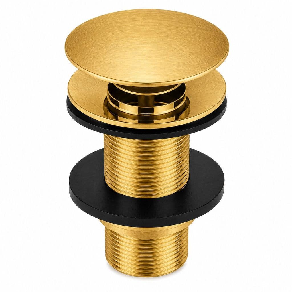 Válvula Click de Escoamento 7/8 Dourado Escovado