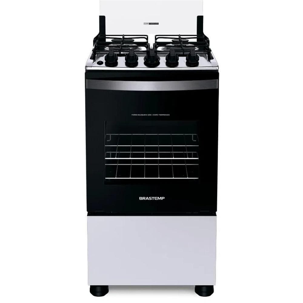 Fogão 4 Bocas Brastemp Clean BFO4NBB Acendimento Automático, Branco