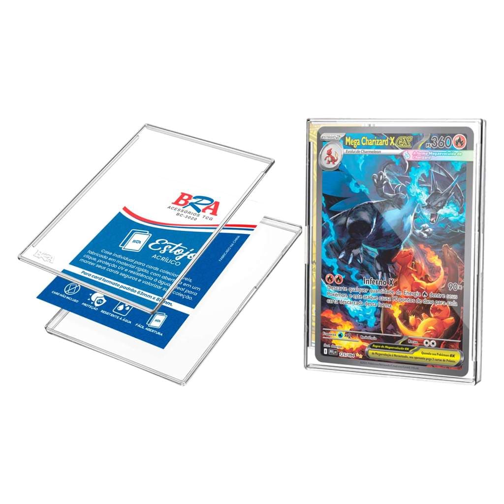 Estojo Acrílico Protetor de Cartas TCG Transparente Unitário BRA - BC-3010