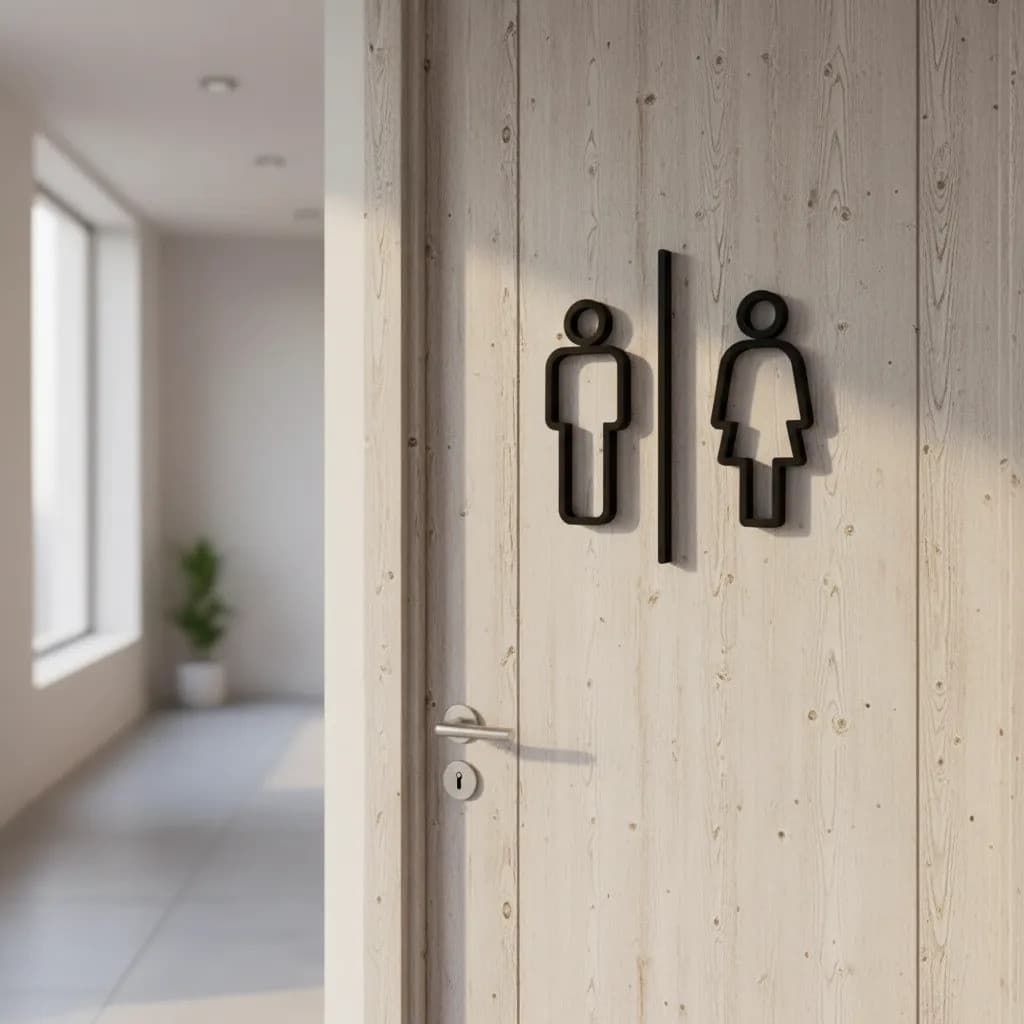 Placa Banheiro Sanitário Lavatório Wc Sinalização Indicativa de porta e parede Homem Mulher Unissex