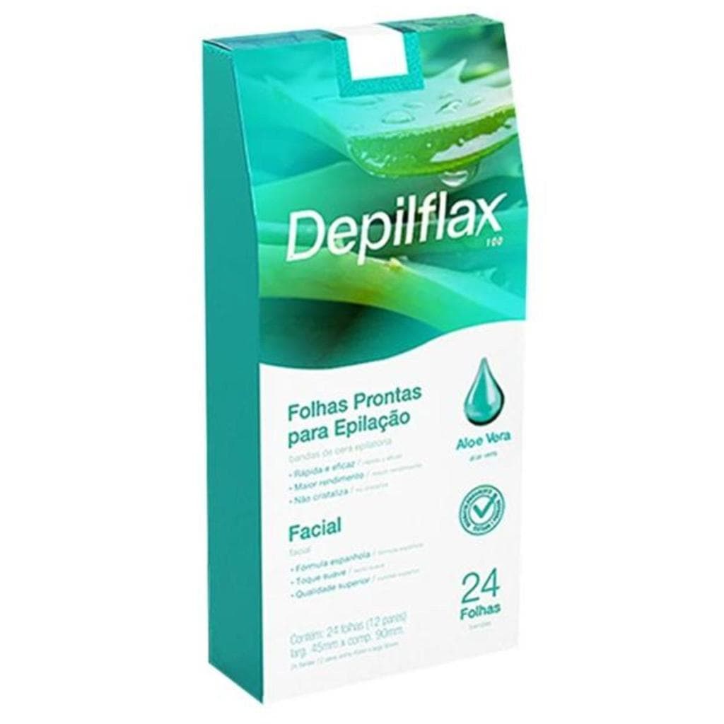 Cera depilação Folhas prontas facial 12 pares Depilflax