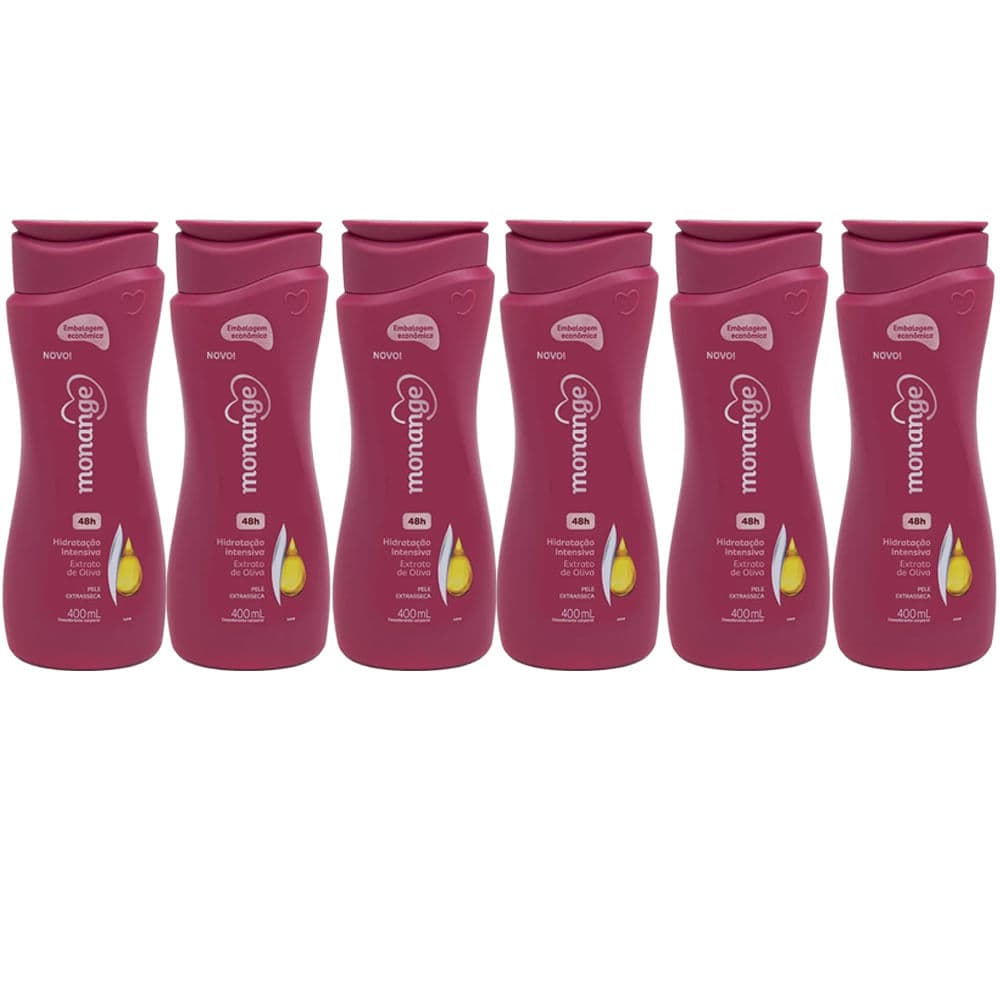 Kit Creme Corporal Monange Hidratação Intensiva Extrato De Oliva 400ml - 6 Unidades