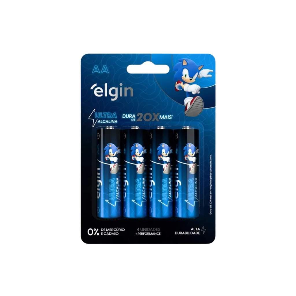 Pilha Ultra Alcalina AA – Cartela com 4 Unidades Comum Elgin - ELE000000082433