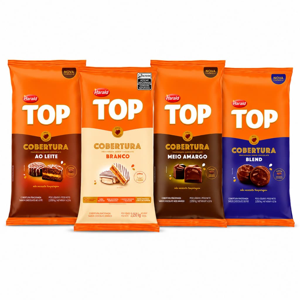 Cobertura Chocolate Fracionado 2,05Kg Top Harald 4 Sabores