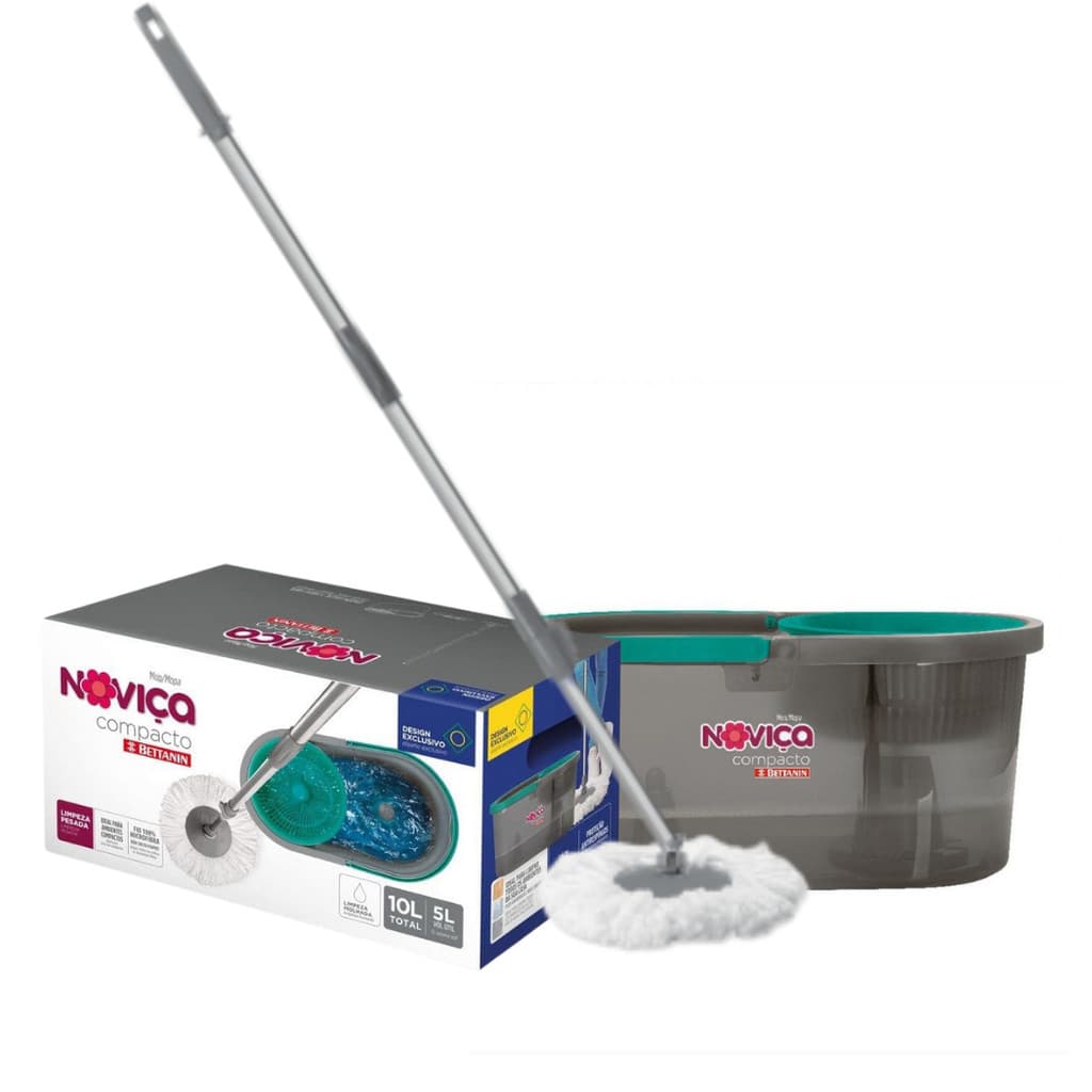 Mop Compacto Noviça Bettanin Balde 10L Com Cesto