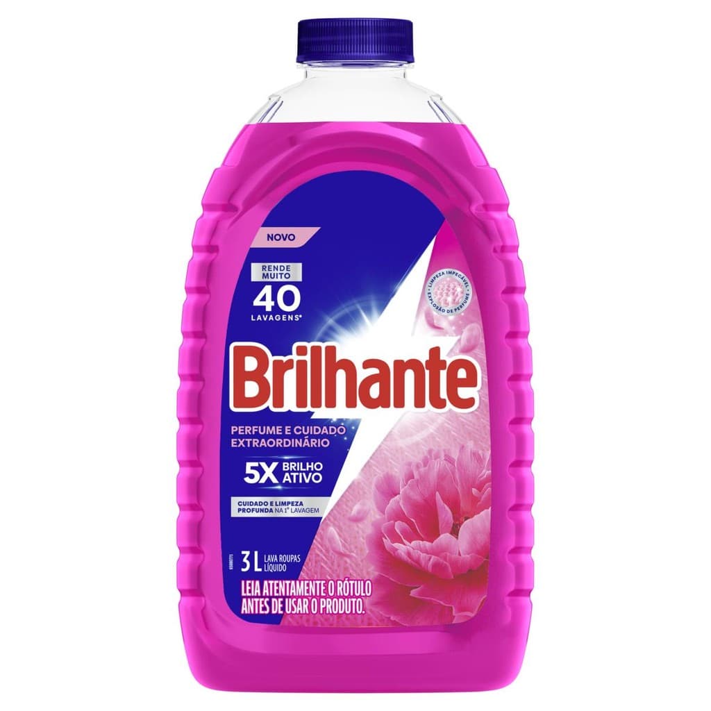 Lava-Roupas Líquido Brilhante Perfume e Cuidado Extraordinário Galão 3l