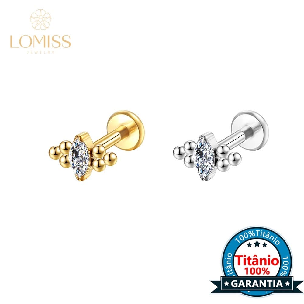 LOMISS Piercing HéLix Tragus Conch Boca | Labret Ponto De Luz Titânio Indiano Zircônia