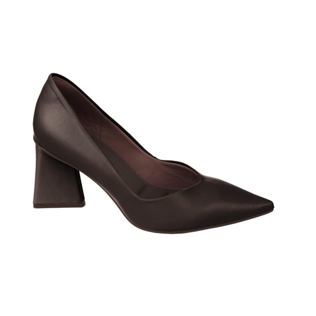 Scarpin Bebecê Feminino Salto Bloco Geométrico Bico Fino