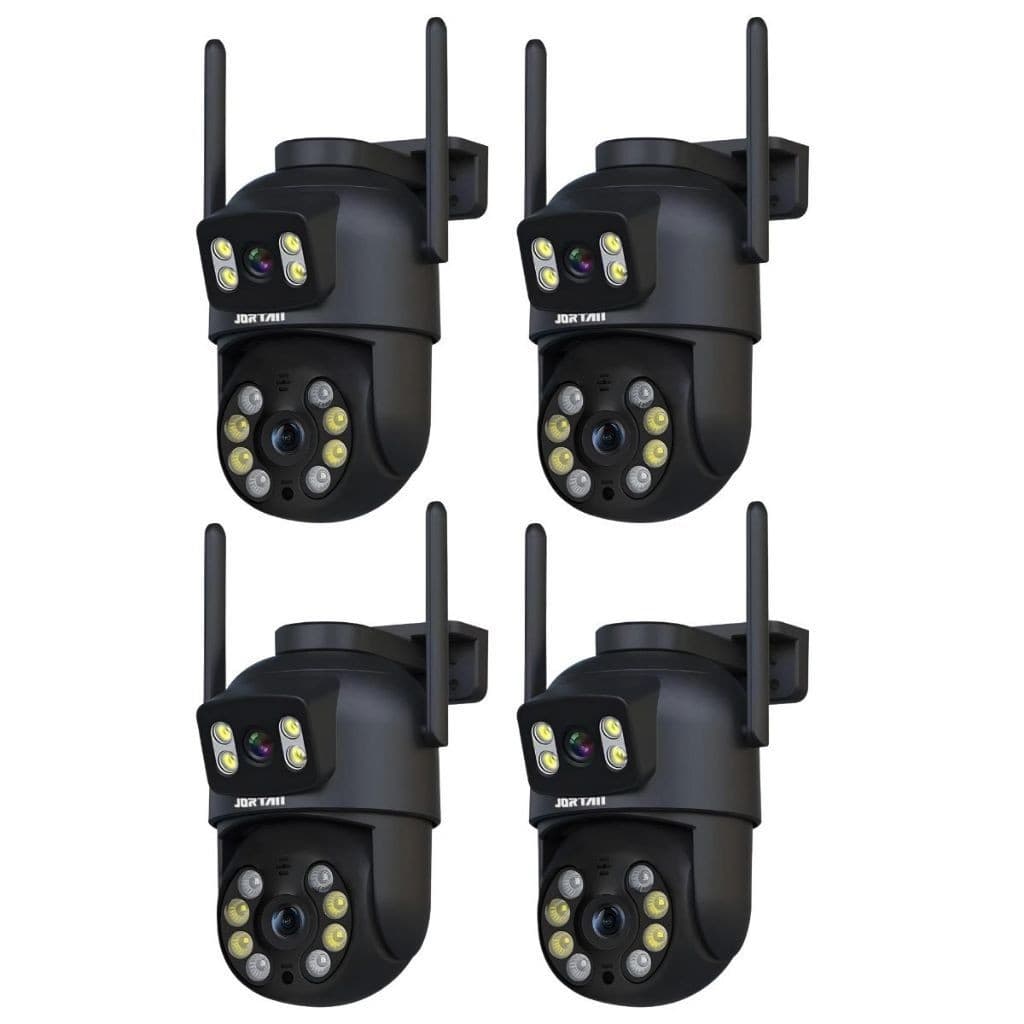 Kit 4 Câmera de Segurança IP Wi-fi Preto IP66 360°de Lente Dupla - com App YOOSEE