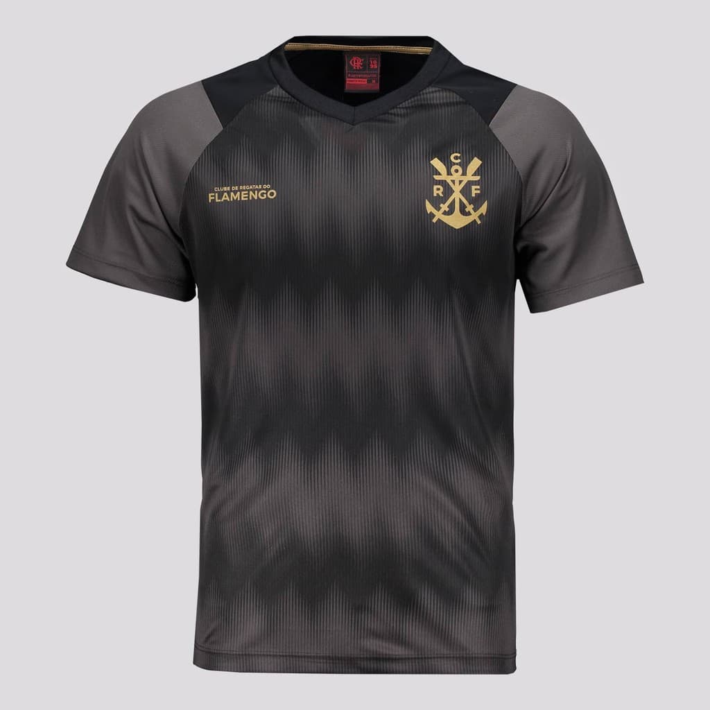 Camisa Flamengo Energia Infantil Preta e Cinza