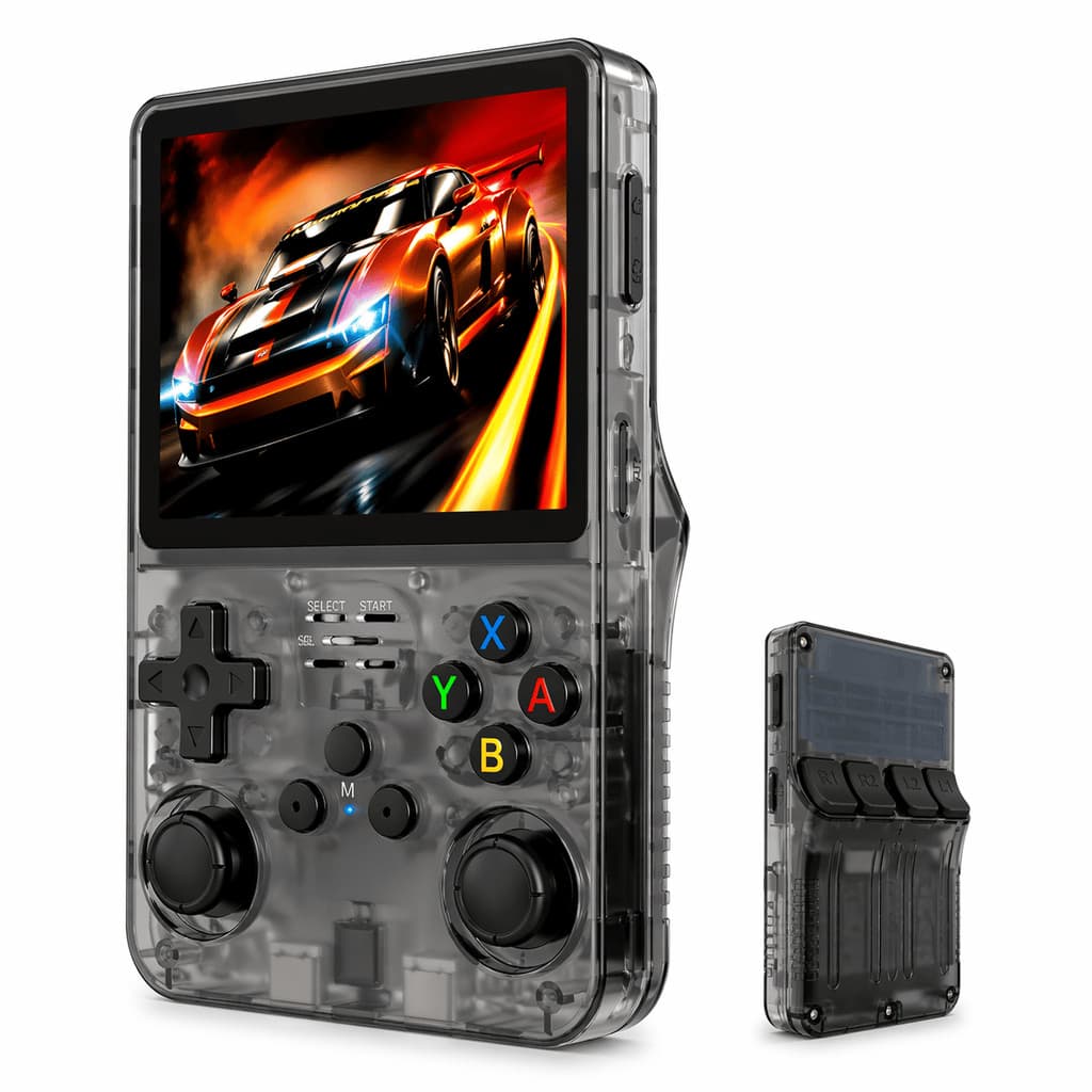 Console Portátil R36S + de 15.000 Jogos Vídeo Game 64GB Linux Tela IPS 3.5 Polegadas