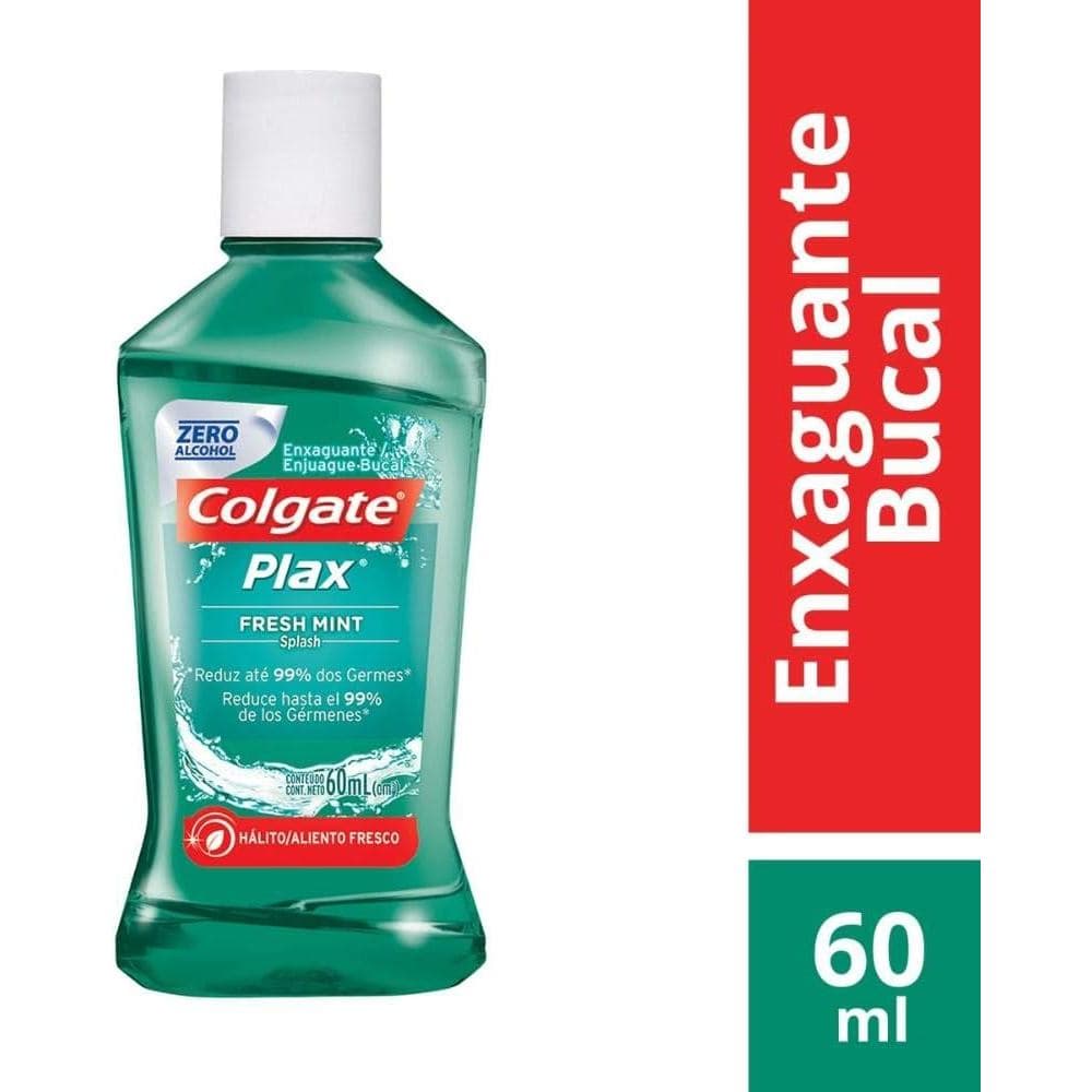 Enxaguante Bucal Colgate Plax Fresh Mint Sem Álcool Com 60ml